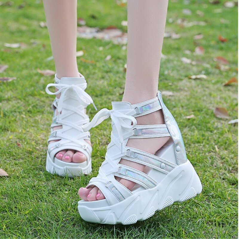 Ho Heave Comforty Shoes Das Mulheres do Muffin Fundo Cunhas Saltos Sapatos de Verão Feminino Respirável Sandálias Das Mulheres Sandálias de Plataforma de Moda