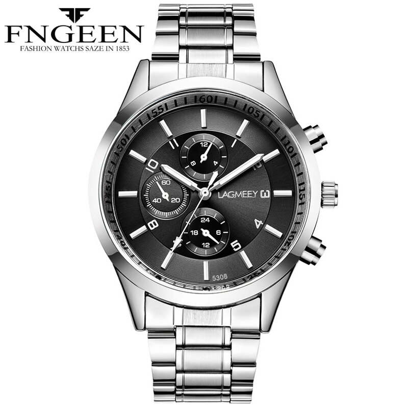 Business Uhren männer datum Uhr Relogio Masculino edelstahl Bügel Mode herren Quarz Armbanduhren für jungen mann geschenke