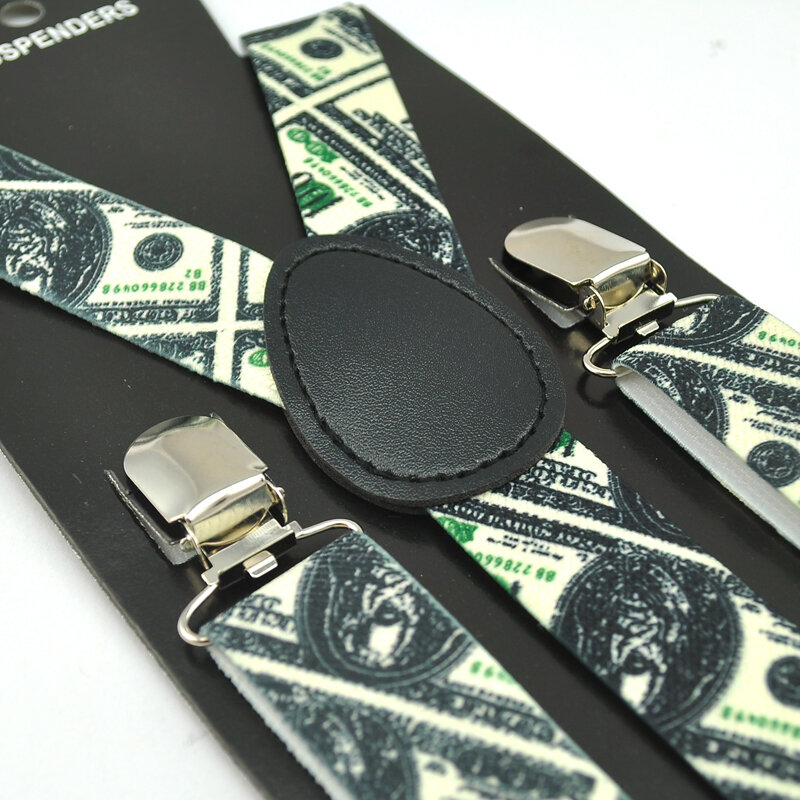New Women Men "us Dollar Money" Set di papillon con bretelle Y-back Set di chiavi per pianoforte Office Casual Bowtie Cravat Set Gift Design