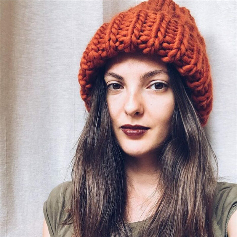 Chapeau en tricot pour femmes | Chapeau d'hiver, couleur unie, chapeau en laine épaisse simple, oreillettes chaudes, casquette pour femmes