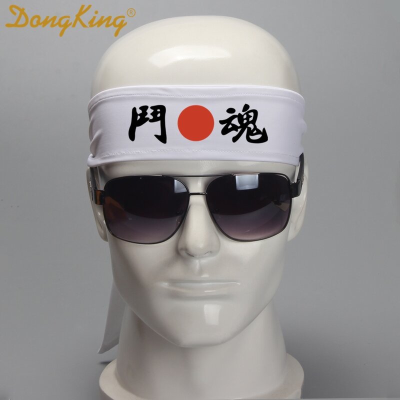 DongKing HACHIMAKI z pałąkiem na głowę Bandana KANJI sztuki walki 7 rodzajów japonia chiński nadruk liter z pałąkiem na głowę wielki prezent