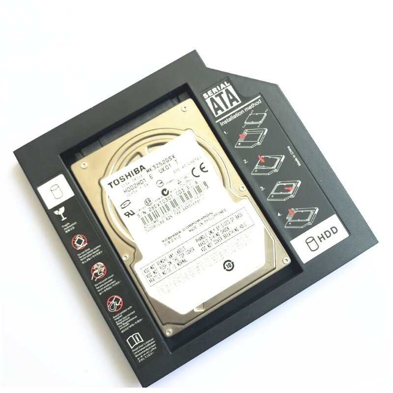 범용 2.5 인치 2 번째 CD/DVD-ROM HDD 하드 드라이브 캐디 트레이, SATA 9.5mm 12.7mm 광학 베이, 노트북, 맥북용, 확장 메모리