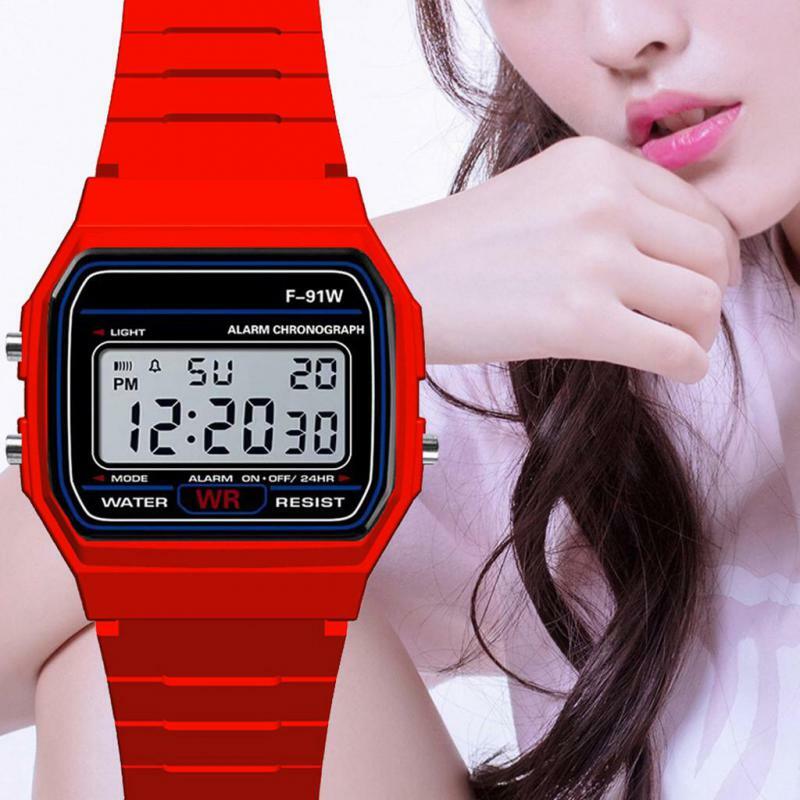2019 New Fashion LED Digital Outdoor Sports Waterproof Quartz Wrist Watch Dress Golden Wrist Watch Women Men watch