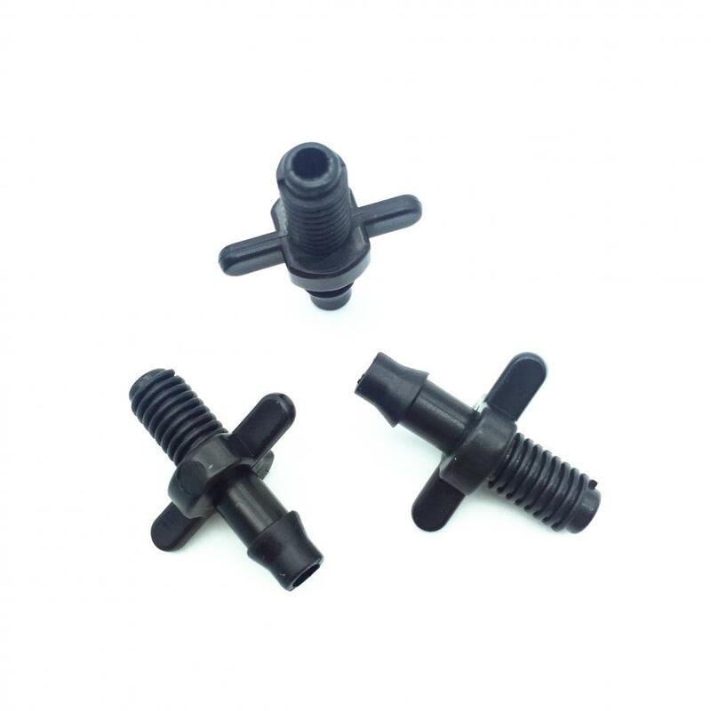 50Pcs 4/7mm Splitter Adapter Connector Barb And Garden Irrigation Hoses PVC Fittings 6mm Thread Cooling Plant Watering Wholesale