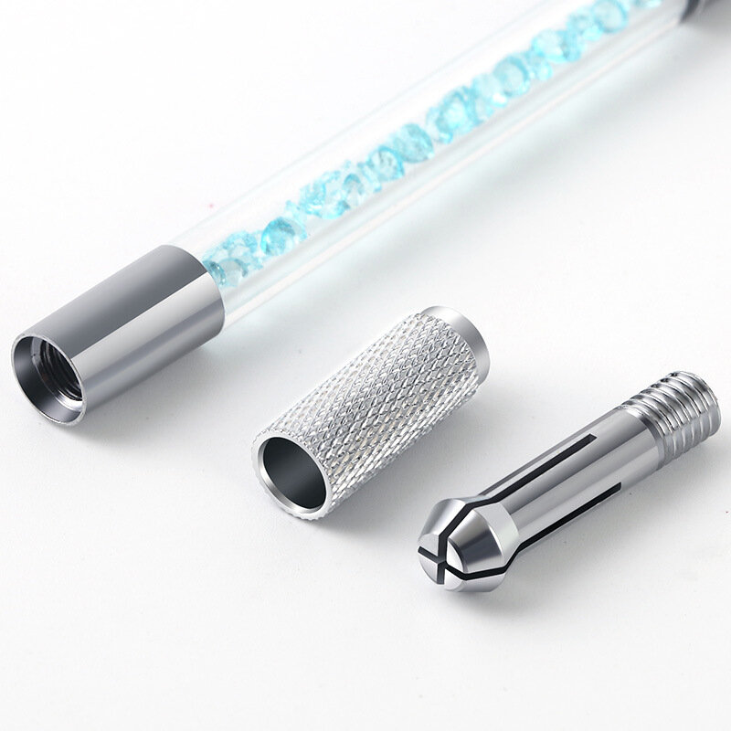 Manual de cristal duplo acrílico tatuagem caneta microblading permanente maquiagem sobrancelha ferramentas 2 uso para agulhas planas ou redondas