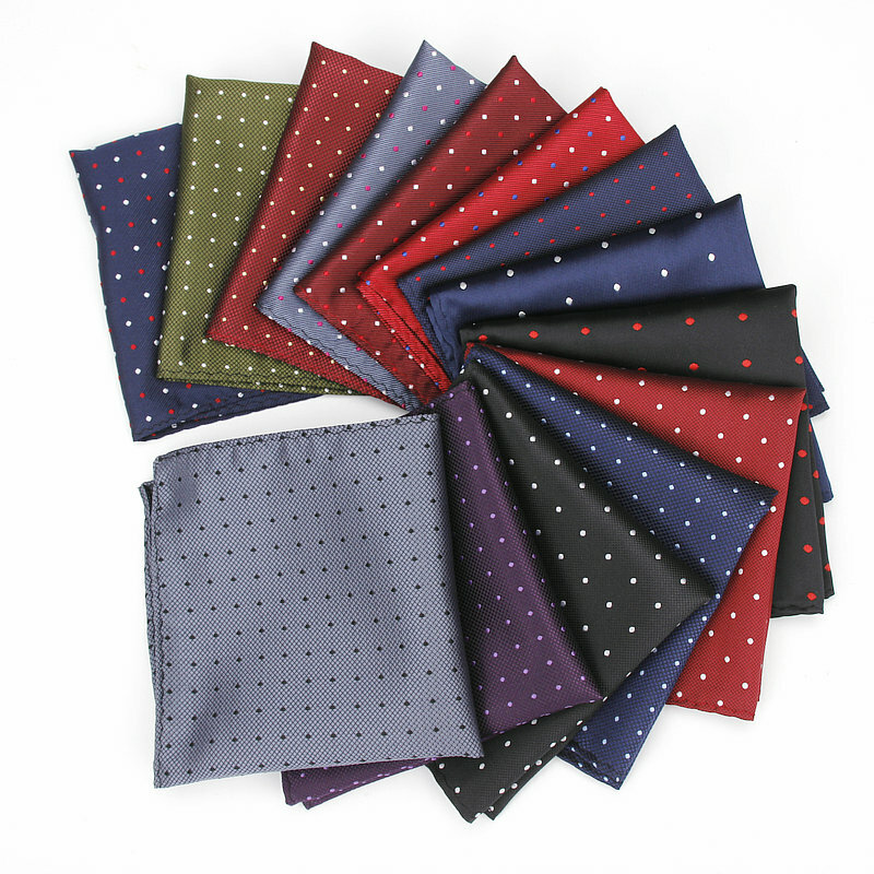 Men's Classic Pocket Square Dot Pattern Handkerchief Fashion Hanky For Men Business Suits Hankies Vintage Towel Accessories Navy