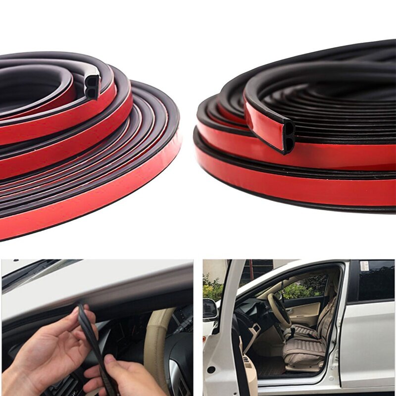 5m Self Adhesive Automotive Rubber Seal Strip for Car Window Door Engine Cover Car Door Seal Edge Trim Noise Insulation