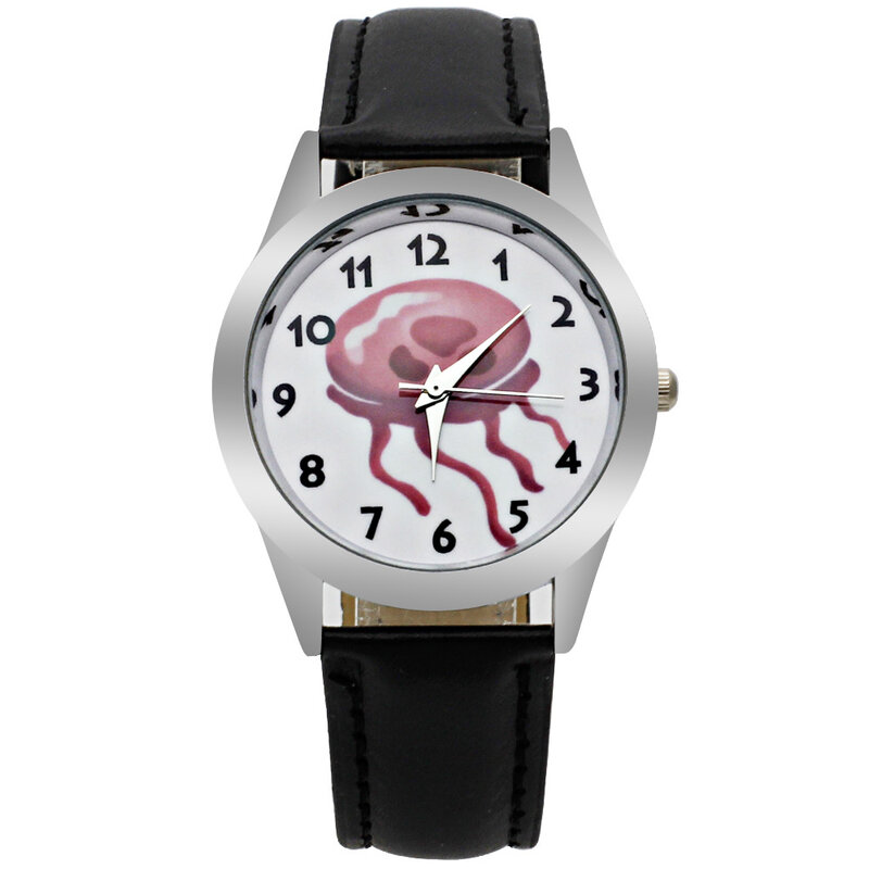 Reloj con diseño de animales del océano para niños y niñas, cronógrafo de cuarzo con esfera de acero inoxidable de alta calidad, regalo para estudiantes