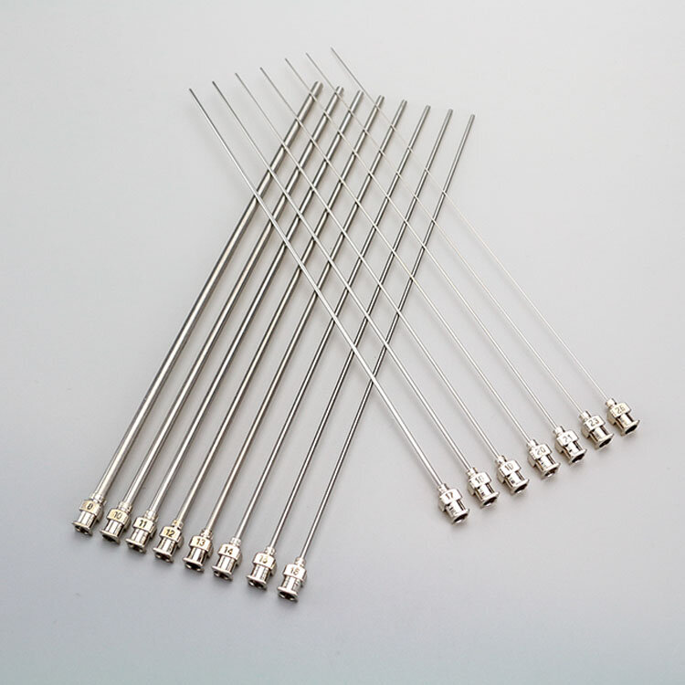 1Pc - 100mm or 150mm，200mm Cannula Length Dispensing Needle  (8G,10G,12G,14G...27G Optional)- Blunt Tip, All Metal