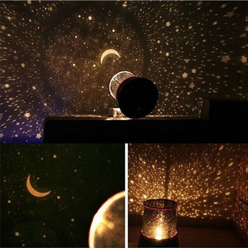 Colorido led usb lâmpada de projeção led night light projetor estrelado céu estrela lua mestre crianças bebê sono romântico