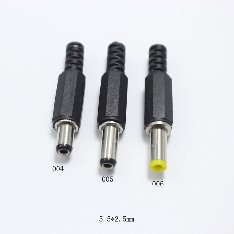 5.5x2.5 5.5x2.1 4.8x1.7 4.0x1.7 3.5x1.35 3.5x1.1 2.5x0.7 mm Male DC Power Plug Connector Angle 90 180 degree L Shaped Plugs