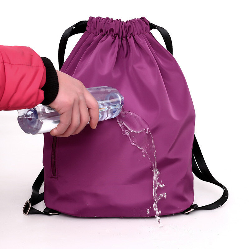 Foldable rope backpacks travel shoulder bag men and women waterproof nylon bagpack drawstring bag sport outdoor modis waterproof