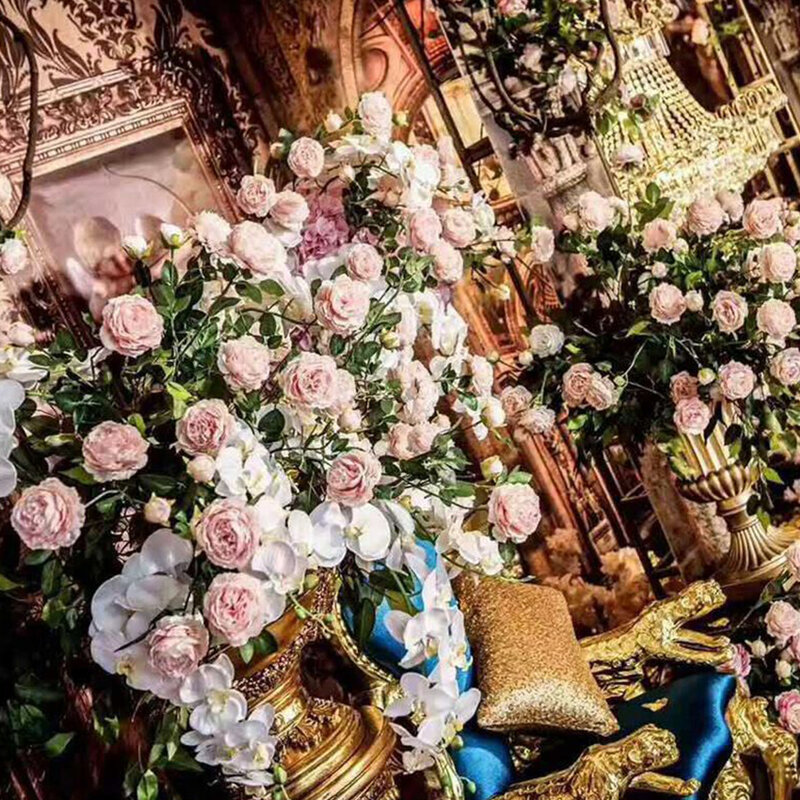 Schöne rose pfingstrose künstliche seide blumen kleine knospe hochzeit bouquet für home dekoration lange gefälschte blumen im freien hintergrund