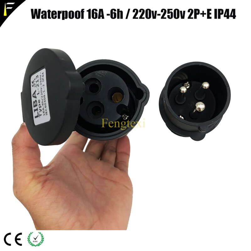 1Set (2 Pcs) tahan Air Wanita & Pria CEE 16A Konektor untuk Kabel Karet 16A CEE Adaptor Listrik Plug Socket 240V Industri 3Pin
