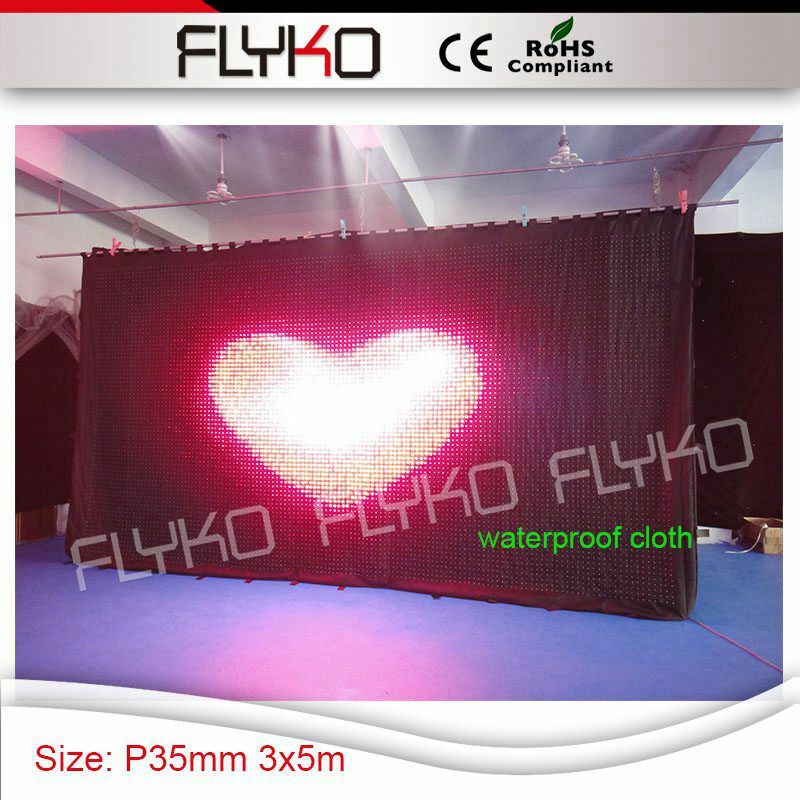 led video curtain P35 high definition noraml size 3x5m led cloth dispaly function wedding backdrop