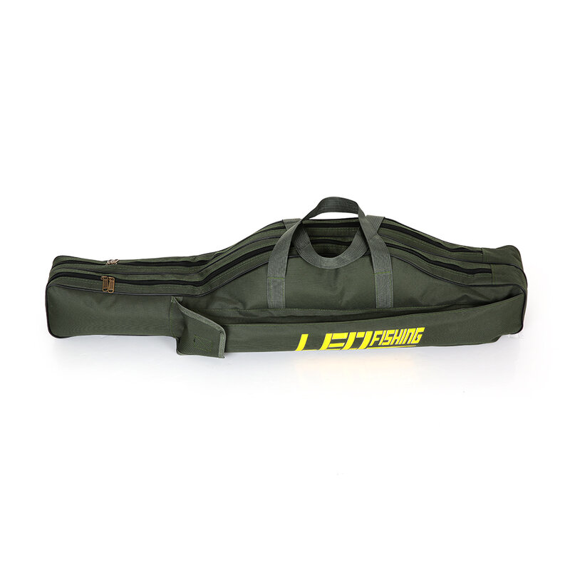 Leo bolsa de pesca dobrável portátil 100cm/150cm, suporte para vara de pesca, ferramentas para armazenamento, equipamento de pesca em tela
