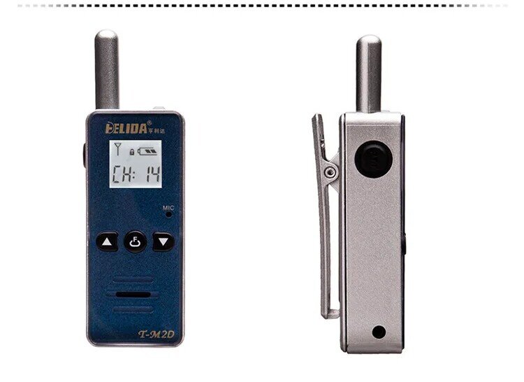 Mini walkie talkie sem fio, rádio de duas vias pequeno e integrado para uso ao ar livre
