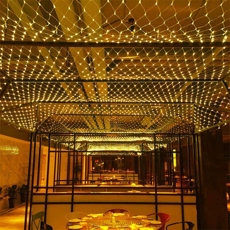 صافي LED سلسلة أضواء 8 طرق 220 فولت 1.5x1.5 متر 3X2M مهرجان عيد الميلاد الديكور السنة الجديدة حفل زفاف مقاوم للماء