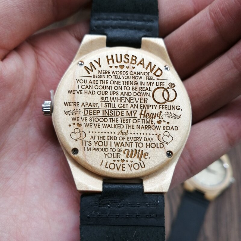 A mio marito-le semplici parole non possono iniziare a spiegarti come mi sentire l'orologio in legno inciso orologio in legno personalizzato regalo per gli uomini