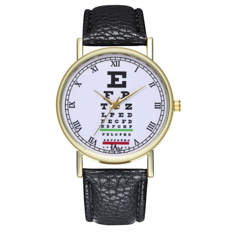 Décontracté femmes montre graphique des yeux masculin bracelet en cuir boucle Simple dames filles horloge Quartz montres relogio feminino