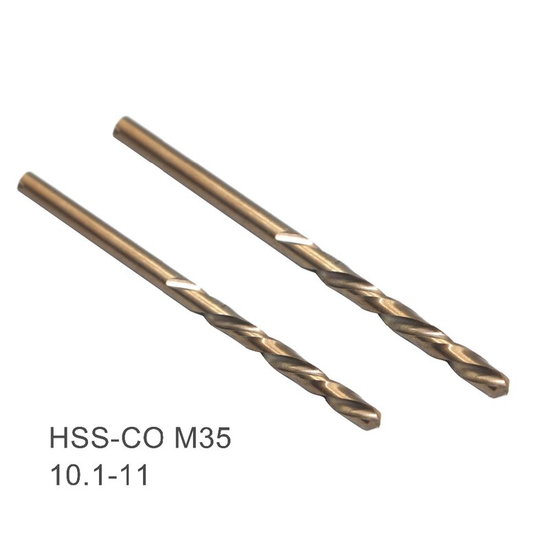 1PC Twist Drill Bit10.1 10.2 10.3 10.4 10.5 10.6 10.7 10.8 10.9 11 mm HSS-CO codolo cilindrico in acciaio al cobalto M35 per acciaio inossidabile
