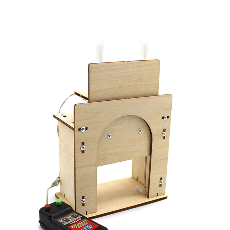 Modelo de puerta de madera que se sube automáticamente, juguetes de Control remoto, aprendizaje educativo, hogar, modelo de puerta eléctrica, enseñanza para niños, bricolaje