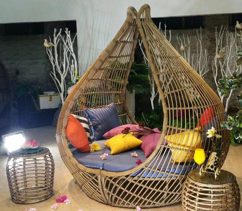 Commercio Garanzia Della rattan beach sun bed pesca daybed mobili da giardino all'aperto