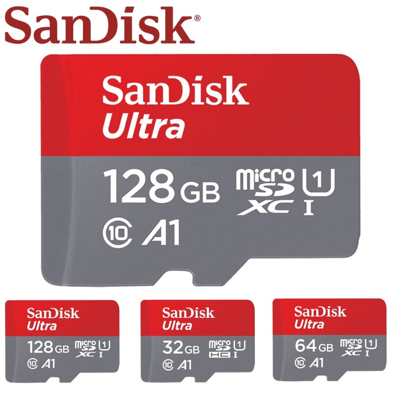 Sandisk 마이크로 sd 카드 16g 32g 64g 128g c10 u1 a1 메모리 카드 마이크로 tf 플래시 카드 sdxc sdhc 속도 98 메터/초 전화 컴퓨터