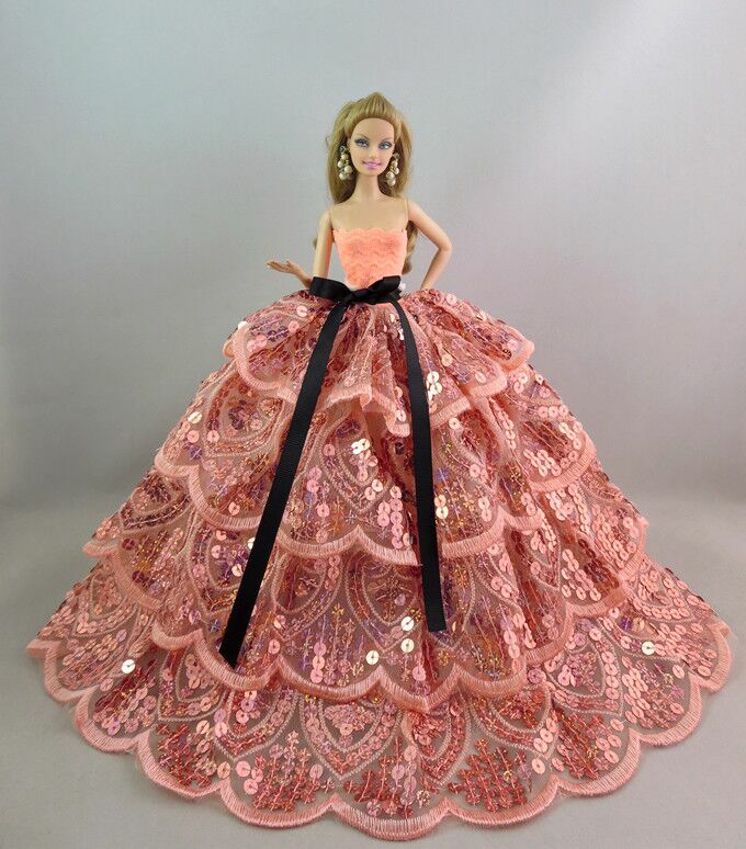 Funda auténtica para muñeca Barbie, ropa auténtica, accesorios de moda, vestido de novia de ensueño, vestido de princesa