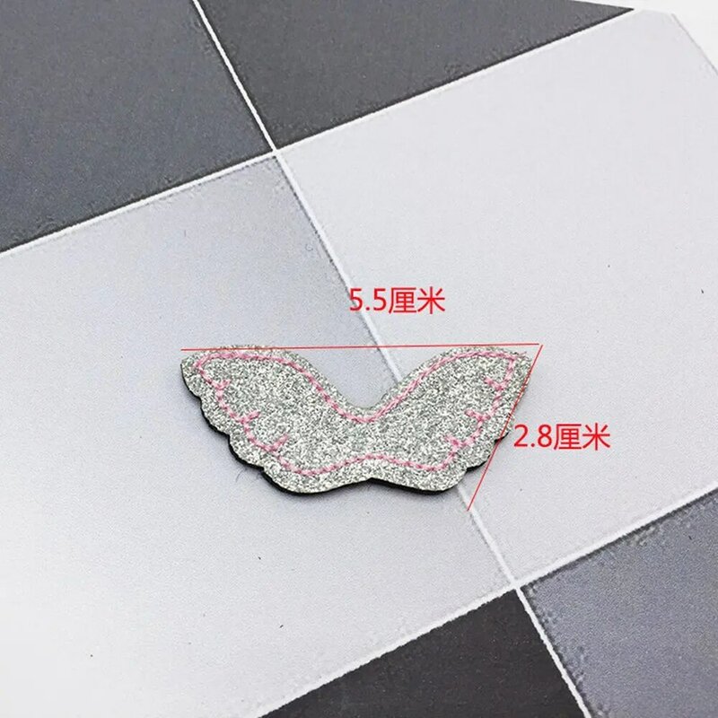 15pcs/lot Gold Glitter Embroidered Angel Wings Padded Appliques Single Sided Glitter Patches DIY Headwere Shoe  Bag Accessory