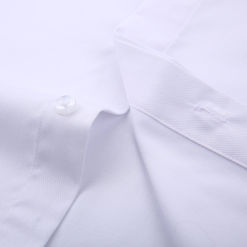 Мужская классическая деловая рубашка, белая классическая рубашка с французскими манжетами и потайными пуговицами, с длинными рукавами (запонки в комплекте)
