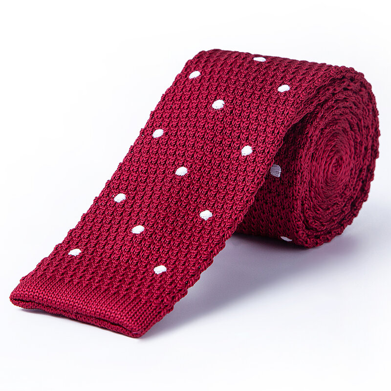 Su misura Smith Maglia Cravatta 6cm del ricamo Dot Striscia di Pianura Lavorato A Maglia Cravatte da Uomo Solido Del Vestito Scarno Sottile Tessuto Cravate per Gli Uomini