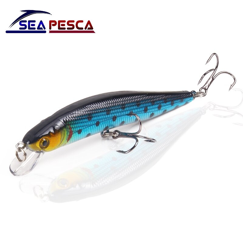 SEAPESCA Minnow Fishing Lure 10cm 8.3g Laser Artificial Hard Bait Wobblers Crankbait Fishing Accessories Penceil Popper JK42