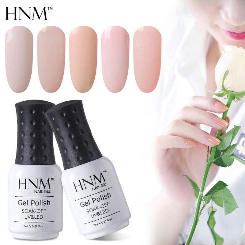 HNM 8ML Summer Light Color Nail Gel Stamping Paint Nude Summer Gel Nail Polish Gel Varnish UV LED Gellak Green Color Gelpolish