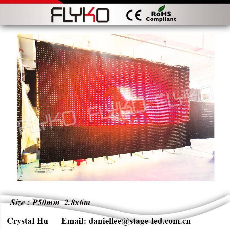 Edição de software flyko pano preto, lâmpada led para painel de fundo p50mm 2.8x6m