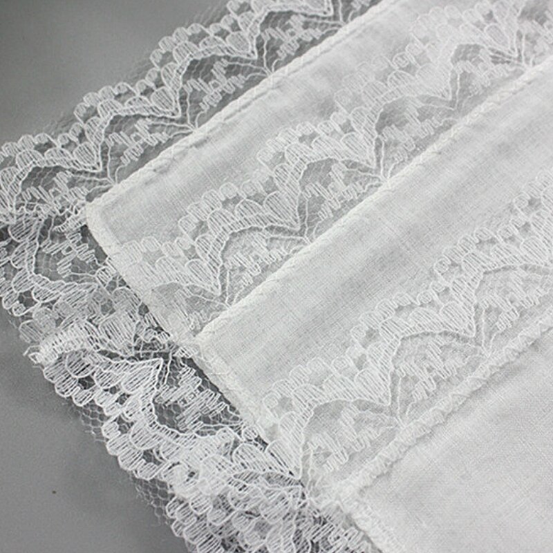 Mouchoirs en coton et dentelle blanche, 5 pièces, mouchoirs de peinture faits à la main, cadeau de mariage pour dames, serviettes de grill, QCirc9619