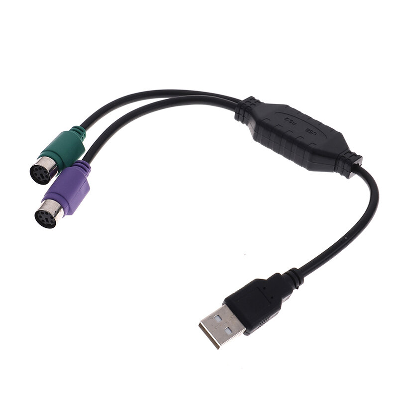 Adaptador de Cable USB a PS/2 de 31cm de alta calidad, convertidor de teclado y ratón para conector de interfaz PS2