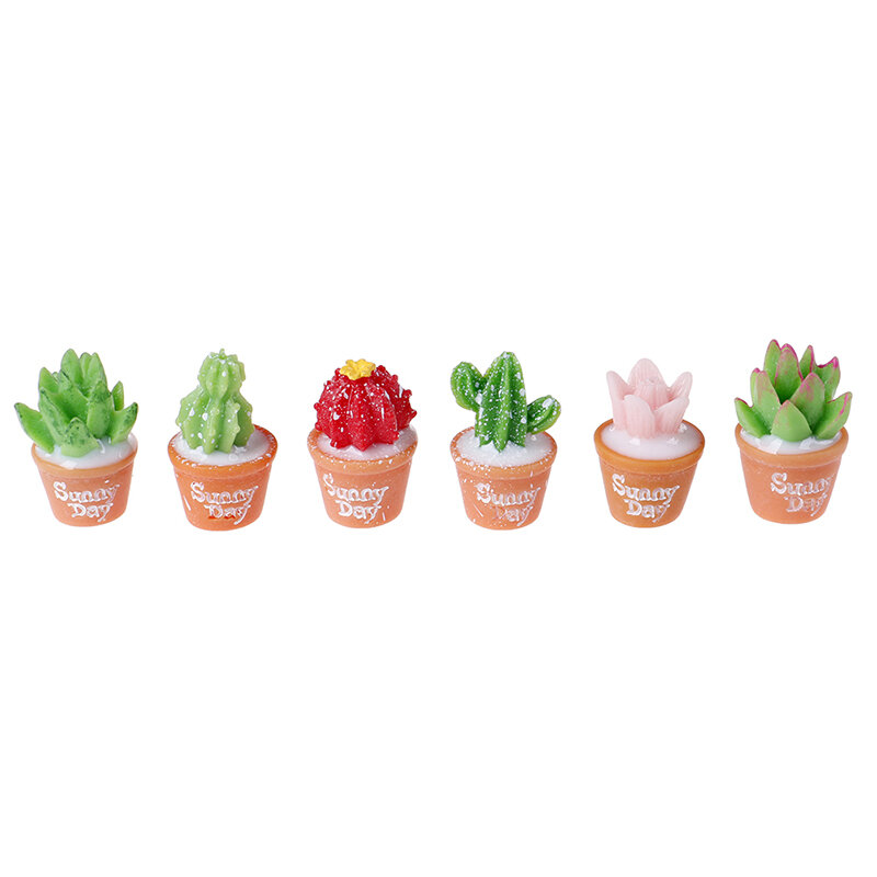 マイクロランドスケープ樹脂サボテンの園芸用盆栽の小さな装飾品のおもちゃ,5個