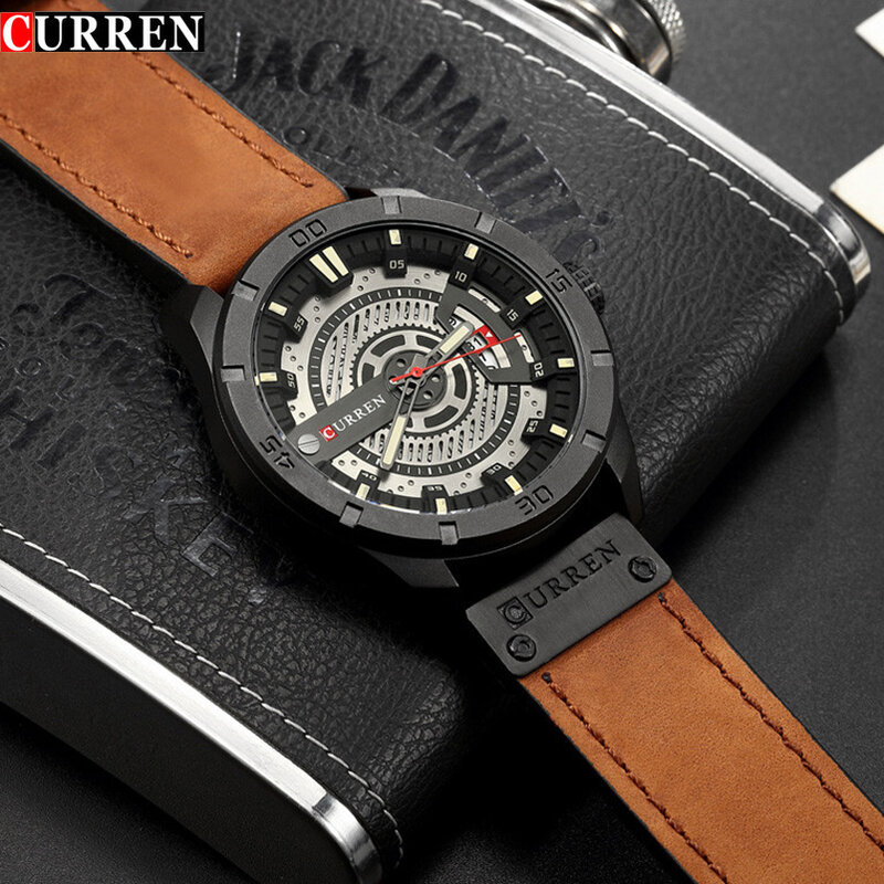 Fashion Mens Watches Curren Brand Luxury Leather Quartz Men Watch Casual Sport Clock Male Relogio Masculino 8301 Drop Shipping