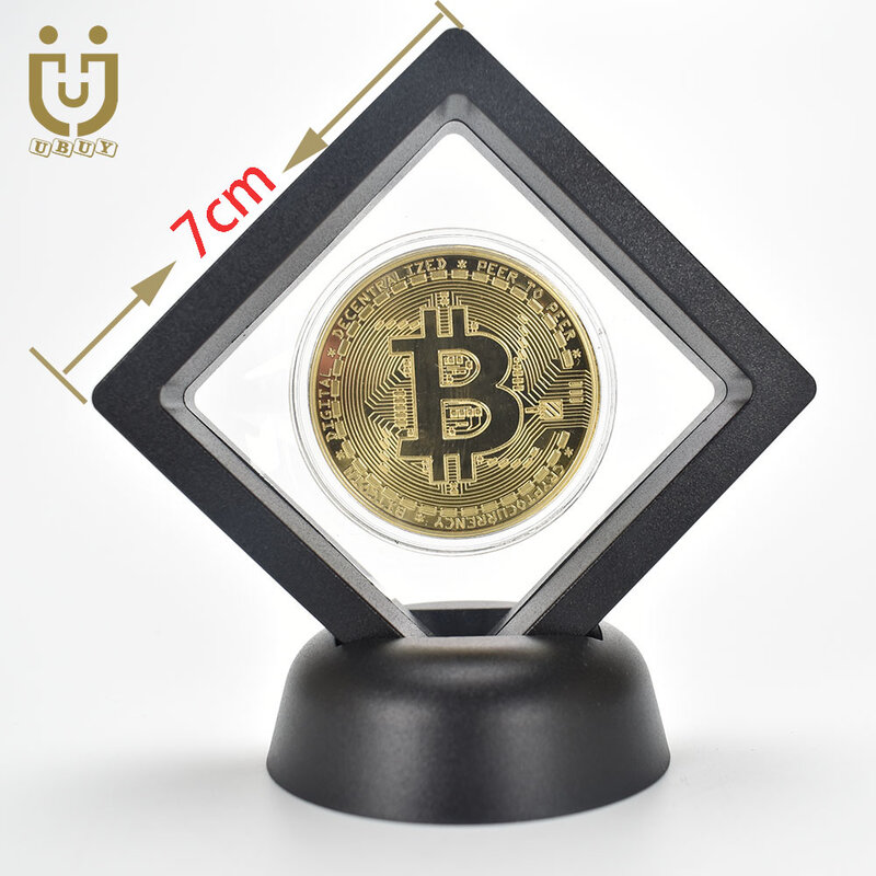 Moneda de Metal con soporte de exhibición, Bitcoin Bit, Litecoin, Ripple, Ethereum, Doge, Cardano, IOTA, FIL, criptomoneda, regalo de moda