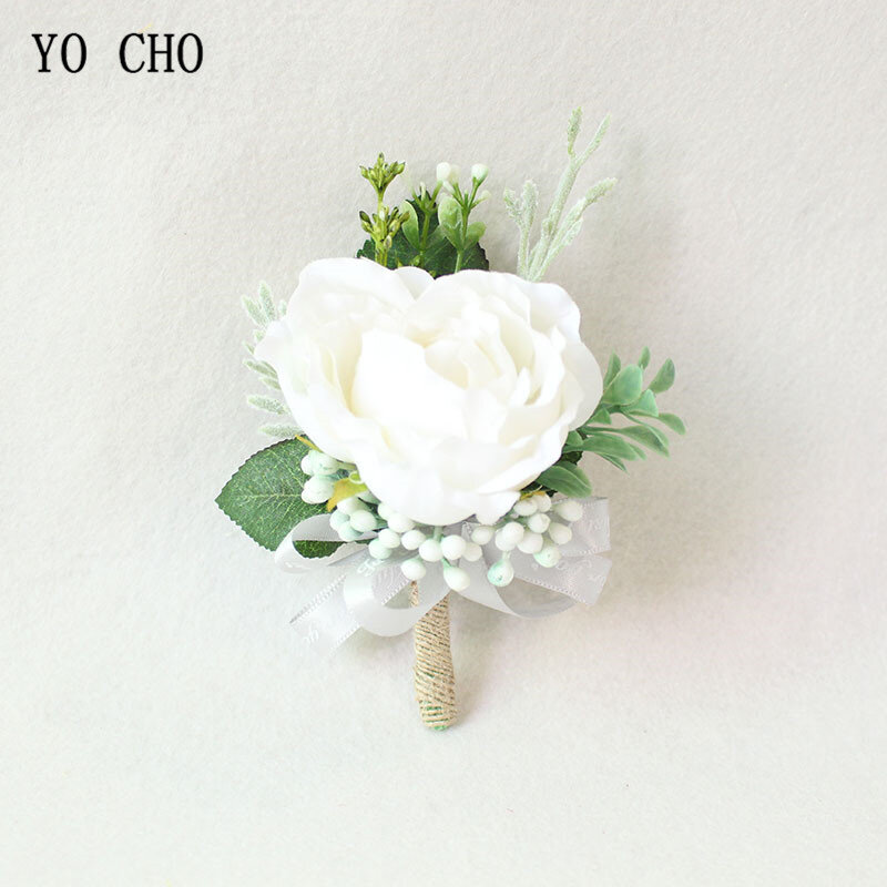 YO CHO – boutonnières de mariage en soie, rose, blanc, broches de bal