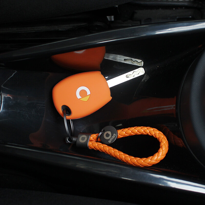 Аксессуары для автомобильного пульта дистанционного управления прямой ключ Цветной силиконовый чехол Брелок для ключей украшение с логотипом для нового smart 453 fortwo forfour