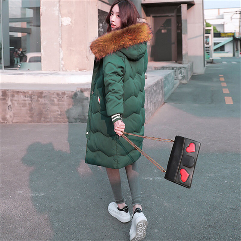 여성 M-2XL 2020 겨울 슬림 코 튼 긴 느슨한 대형 후드 면화 패션 따뜻한 여성 겨울 자켓