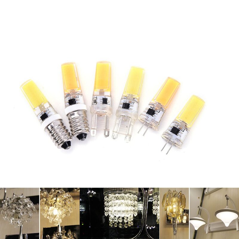 Minilámpara LED regulable G4, G9, E14, 9W, COB, SMD, cristal de silicona, 220V, G4, COB, G9