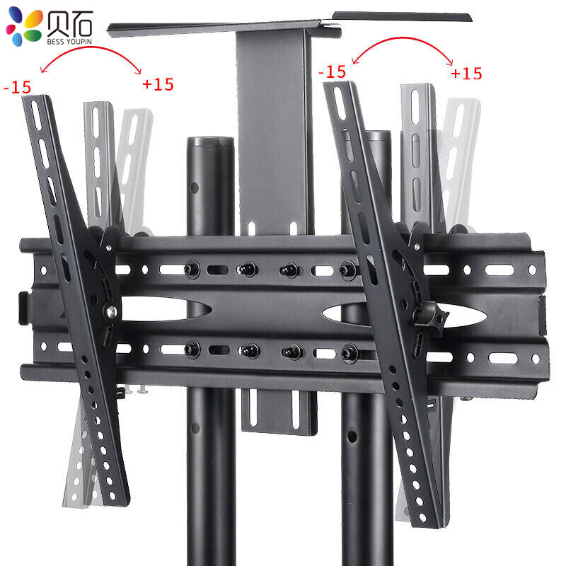 To Mobile TV Cart Floor Stand Mount Home Display Free Lifting Trolley for 32-65" TV Holder with With Camera Tray and AV
