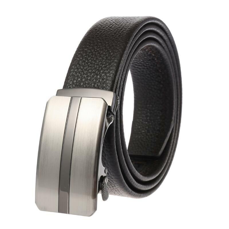 العلامة التجارية الشهيرة حزام الرجال أعلى جودة حقيقية أحزمة جلدية فاخرة للرجال ، حزام الذكور المعادن التلقائي مشبك LY136-22051-5