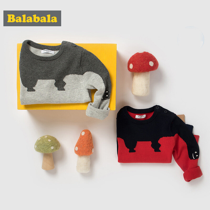Balabala Sweater for Baby Boy Cotton Autumn Winter Infant Boys Sweater Lovely and Cute Animal Pattern Sweater Newborns Baby Boys