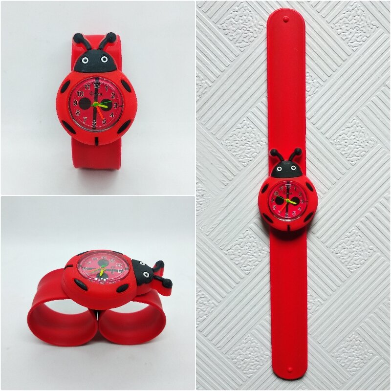 3D การ์ตูนนาฬิกาเด็กสัตว์ Ladybug น่ารักเด็กนาฬิกาเด็กควอตซ์กันน้ำนาฬิกาข้อมือนักเรียนนาฬิกาเ...