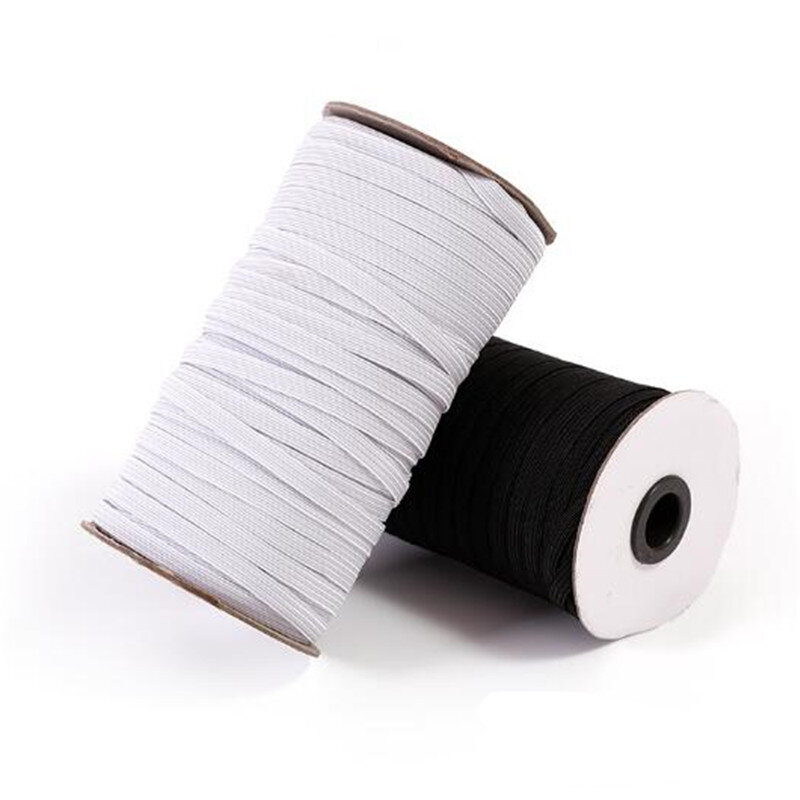 Heißer verkauf 10yards nähen elastische band weiß schwarz hohe elastische fiat gummiband taille band Nähen Stretch Seil 5BB5628