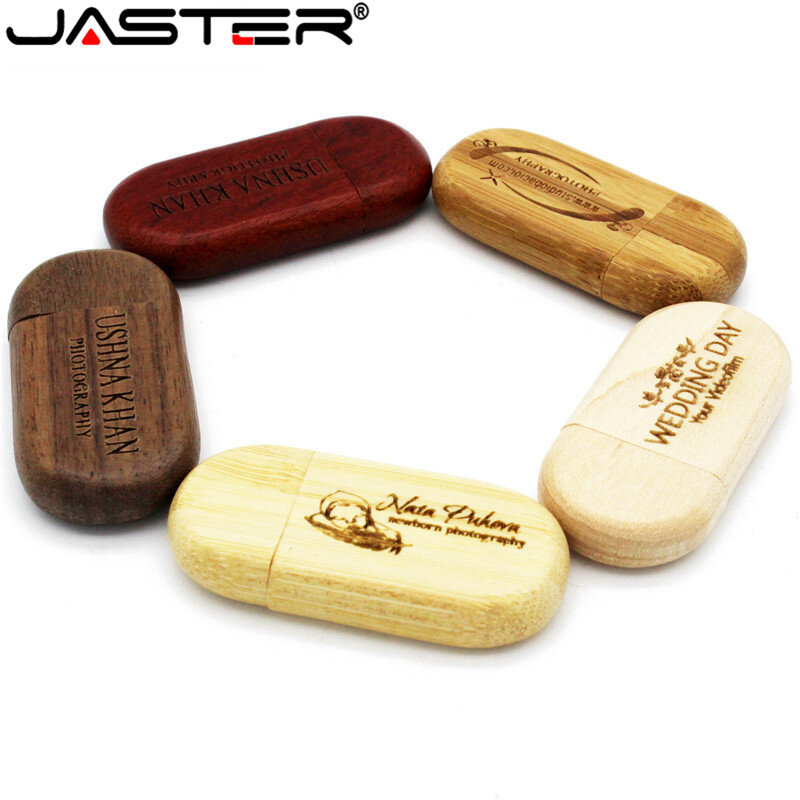 JASTER (무료 사용자 정의 로고) 메이플 우드 Usb 플래시 드라이브 Pendrive 4gb 8gb 16gb 32gb 펜 드라이브, 64gb Wediing 개인 선물